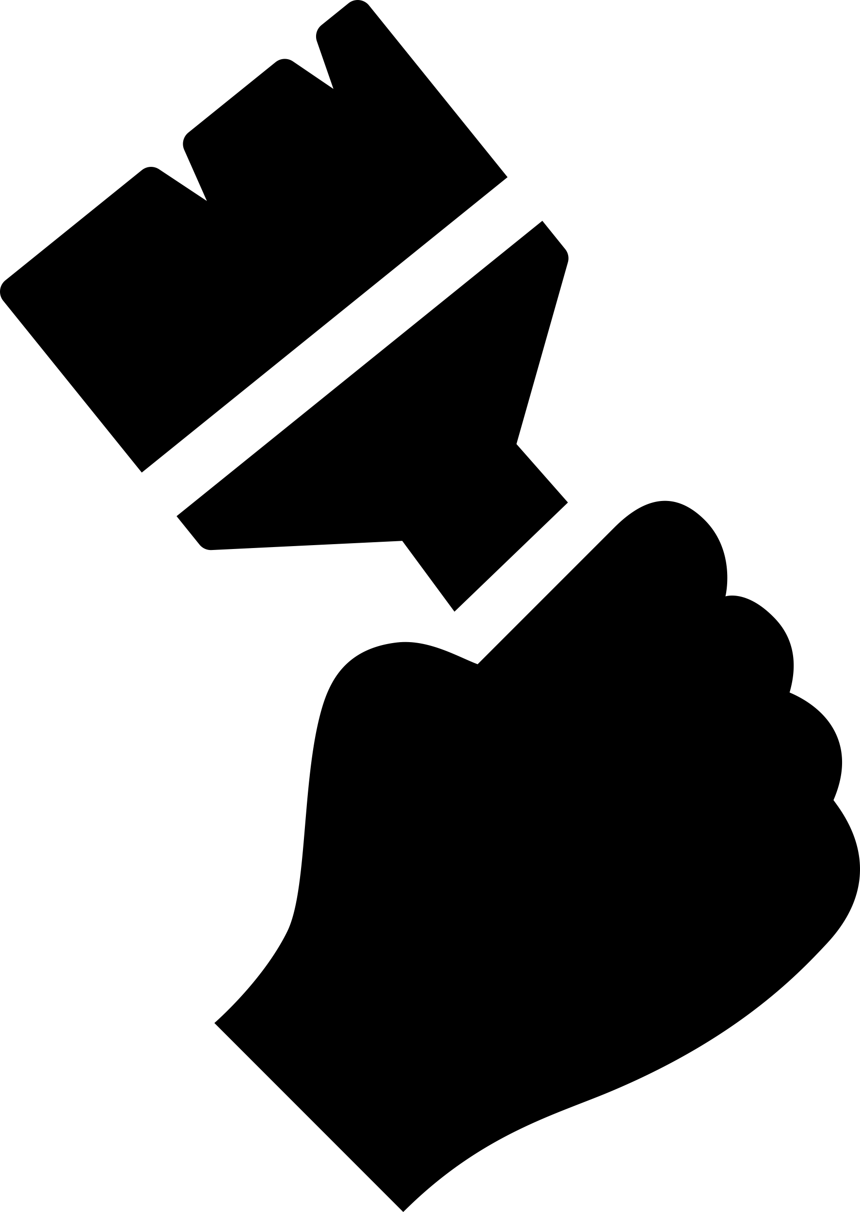 Hand Holding Up A Paintbrush Icon Svg Vector Free Vectors